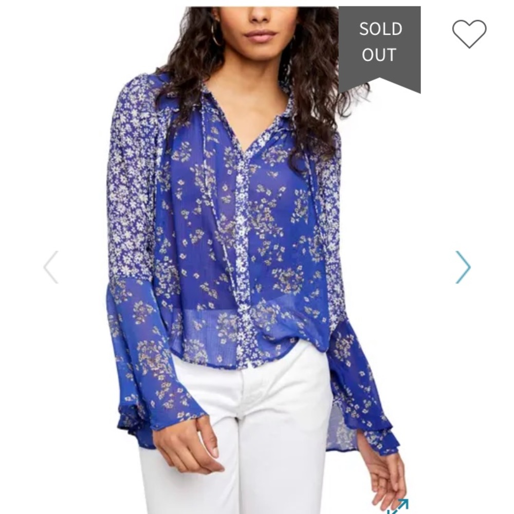 Free People Serena button up blouse